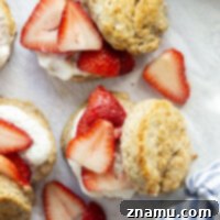 Rustic Whole Wheat Strawberry Shortcake 8 This whole wheat strawberry shortcake features rustic whole wheat biscuits cracked open warm and served with a sweet strawberry sauce and lots of fluffy whipped cream.