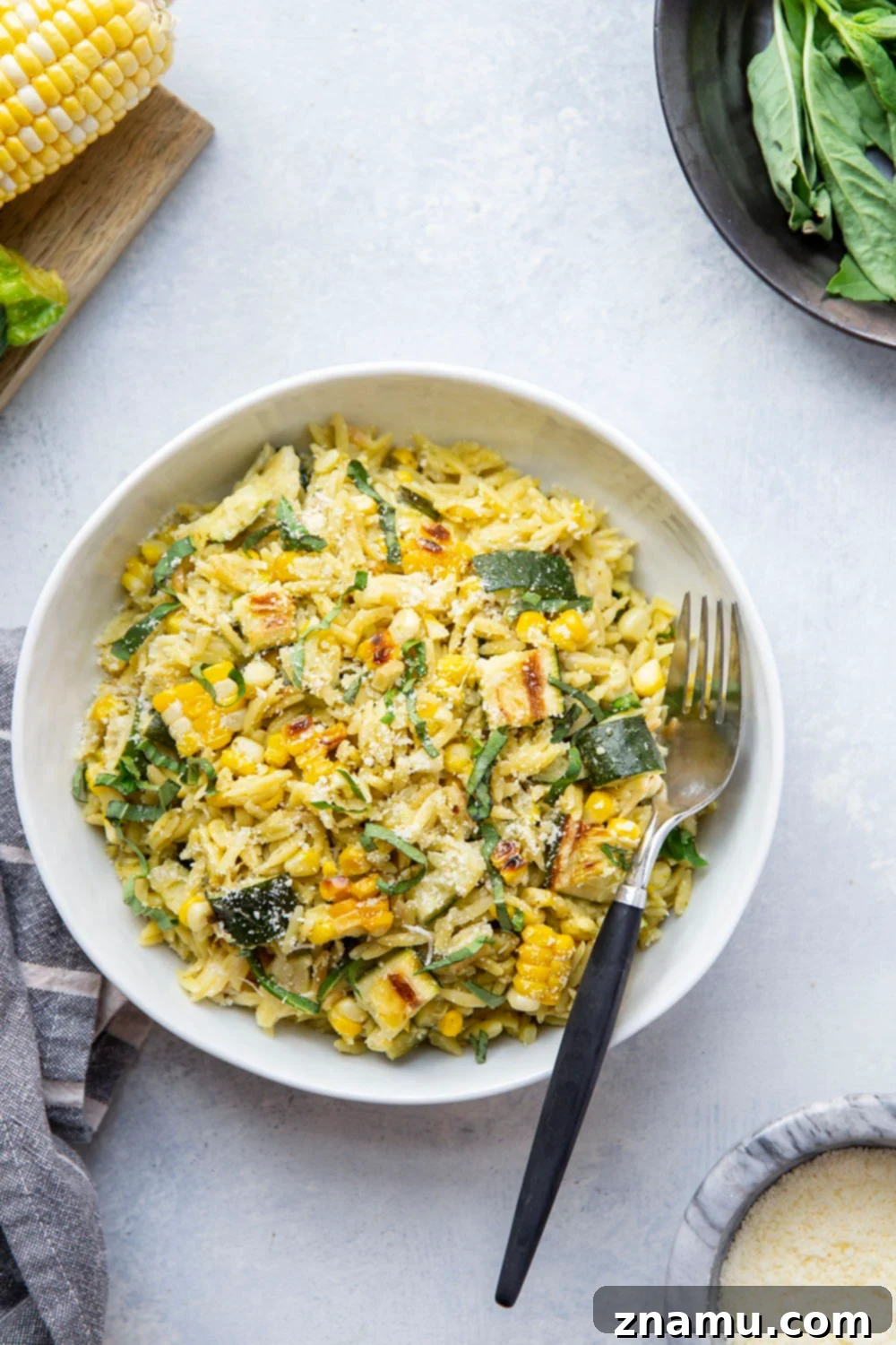 Grilled Zucchini & Sweet Corn Pesto Orzo 2 Vibrant Pesto Zucchini Orzo with smoky charred zucchini and sweet corn, a perfect summer side dish