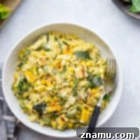Grilled Zucchini & Sweet Corn Pesto Orzo 8 Pesto Zucchini Orzo with Charred Sweet Corn recipe card image