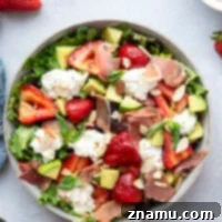 Packed with juicy marinated strawberries, salty prosciutto, and creamy burrata, this strawberry burrata salad is the prettiest summer meal and ready in just minutes!