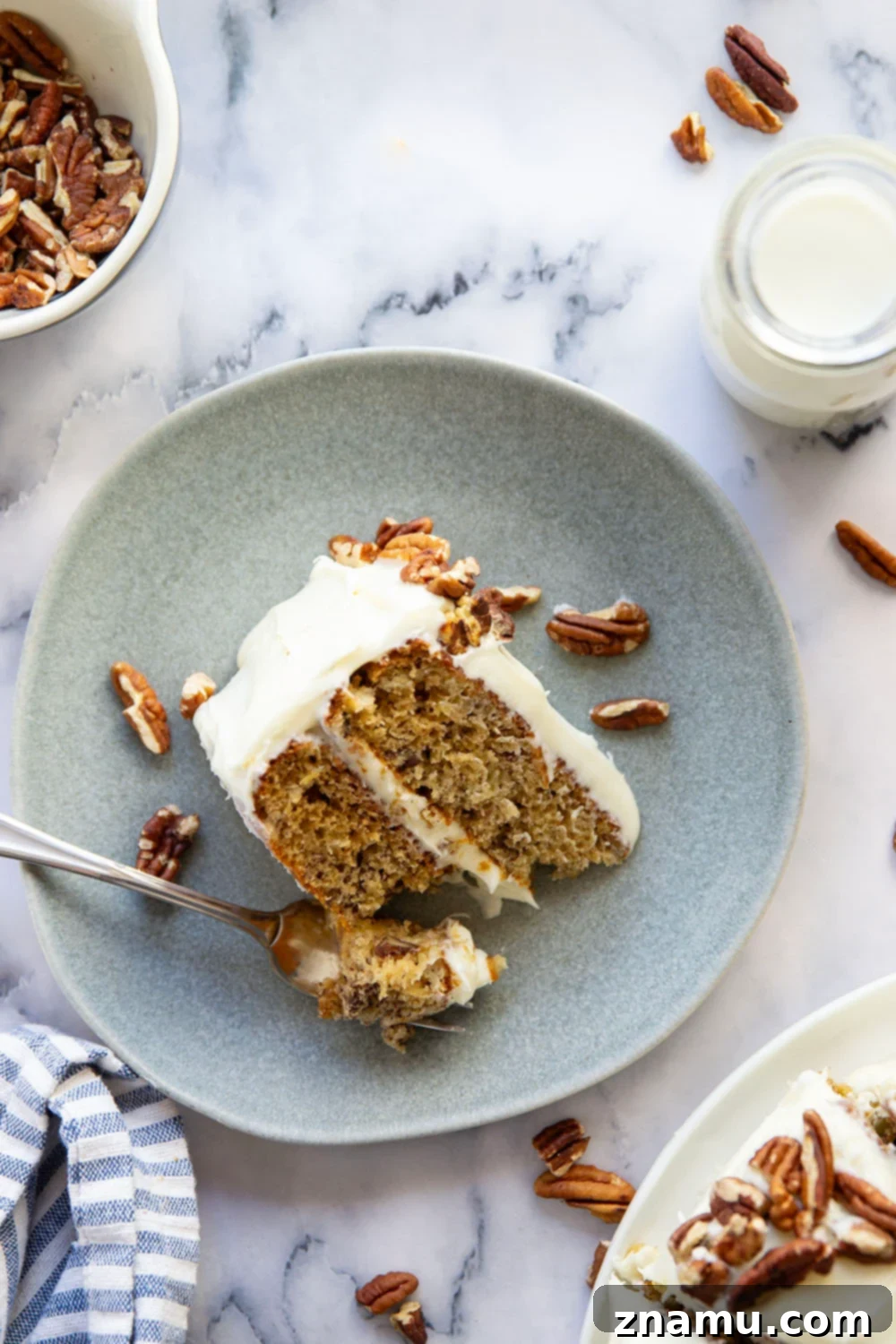 Taste of the Tropics, Southern Style 5 A beautifully decorated Hummingbird Cake, garnished with a ring of toasted pecans and ready to be served.
