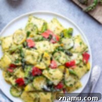 Grilled Vegetable Pesto Ravioli 8 Packed with flavorful basil pesto and smoky grilled summer vegetables, this ravioli is a quick summer meal that's perfect for using up an abundance of summer vegetables!