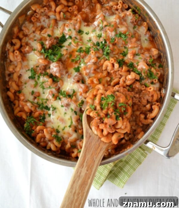 Chili Macaroni and Cheese Skillet 4 Hearty Skillet Chili Mac with Rich Tomato and Beef Sauce