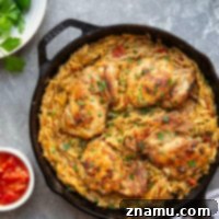 Made entirely in one skillet and packed with bold, spicy flavors, these blackened chicken thighs and orzo are quick to whip up and the perfect weeknight dinner!