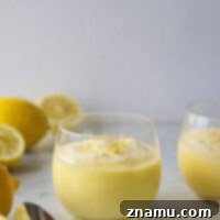 Zesty Lemon Pudding with Creamy Cheesecake Topping 8 Homemade lemon pudding is perfectly sweet, lemony, and absolutely heavenly with a rich cream cheese frosting spooned on top.