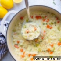 Velvety Lemon Chicken Rice Delight 8 Perfectly creamy and loaded with hearty rice, chicken, and lots of fresh lemon, this chicken lemon rice soup comes together in one pot in less than an hour!