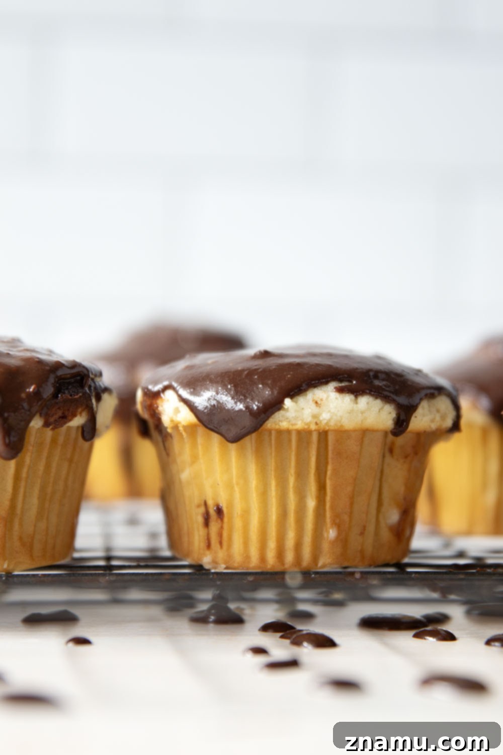 Classic Boston Cream Pie Cupcakes 3 These Boston cream pie cupcakes feature soft and buttery white cupcakes filled with vanilla pastry cream and topped with rich chocolate ganache.