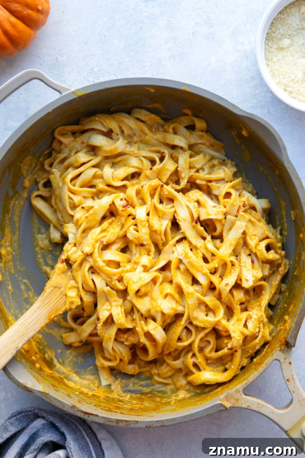 Velvety Miso Pumpkin Pasta 2 Flavorful miso bumps all the flavors up in this rich and creamy miso pumpkin pasta! It's ready in 30 minutes and goes well with any fall meal.