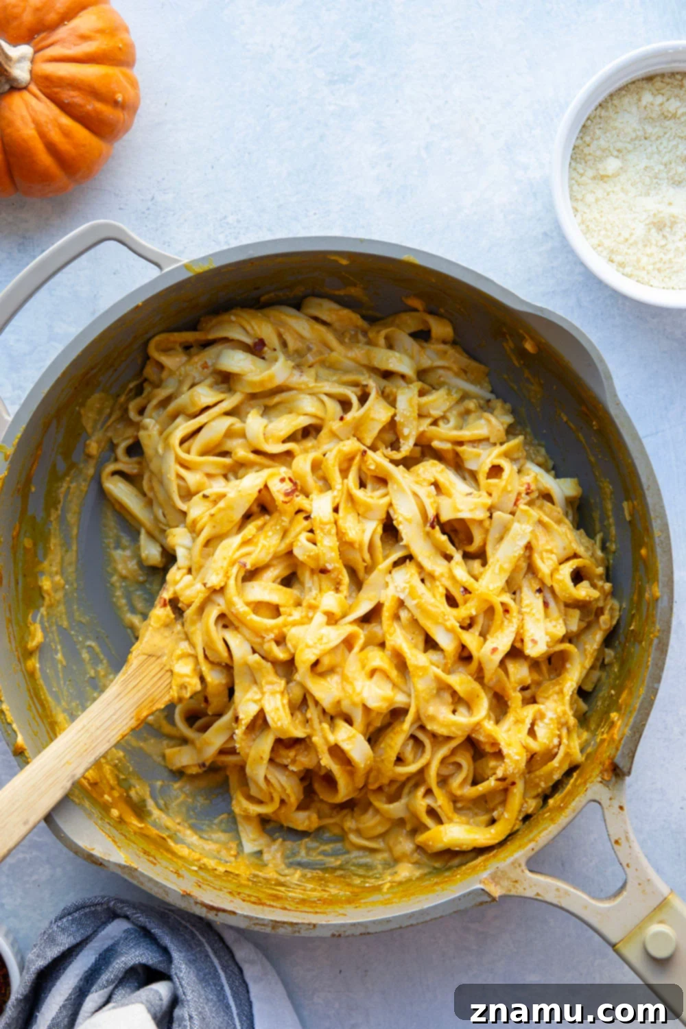 Velvety Miso Pumpkin Pasta 5 Flavorful miso bumps all the flavors up in this rich and creamy miso pumpkin pasta! It's ready in 30 minutes and goes well with any fall meal.