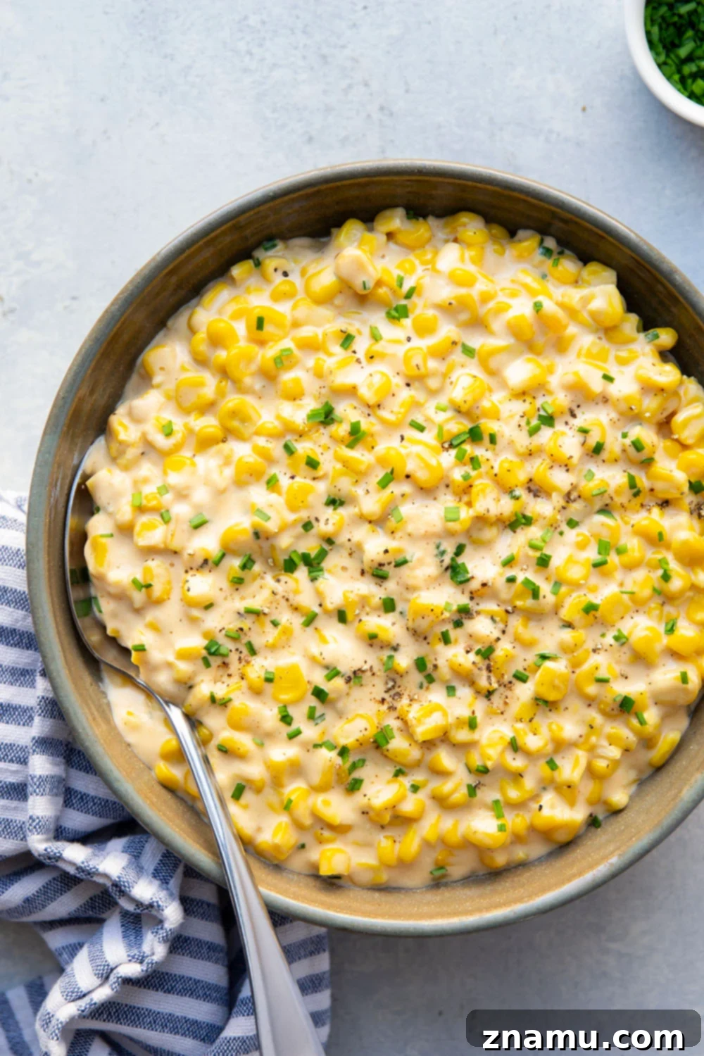 Velvety Instant Pot Creamed Corn 2 Made entirely in the instant pot in minutes, this instant pot creamed corn is so rich and creamy and the perfect side dish for any holiday meal!