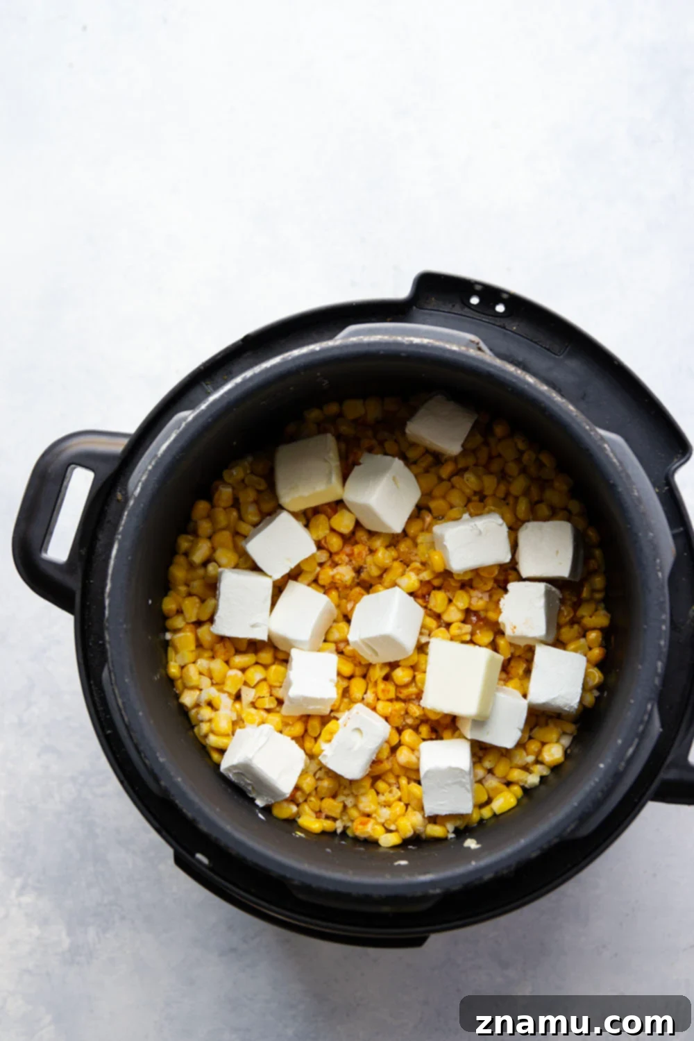 Velvety Instant Pot Creamed Corn 3 Made entirely in the instant pot in minutes, this instant pot creamed corn is so rich and creamy and the perfect side dish for any holiday meal!