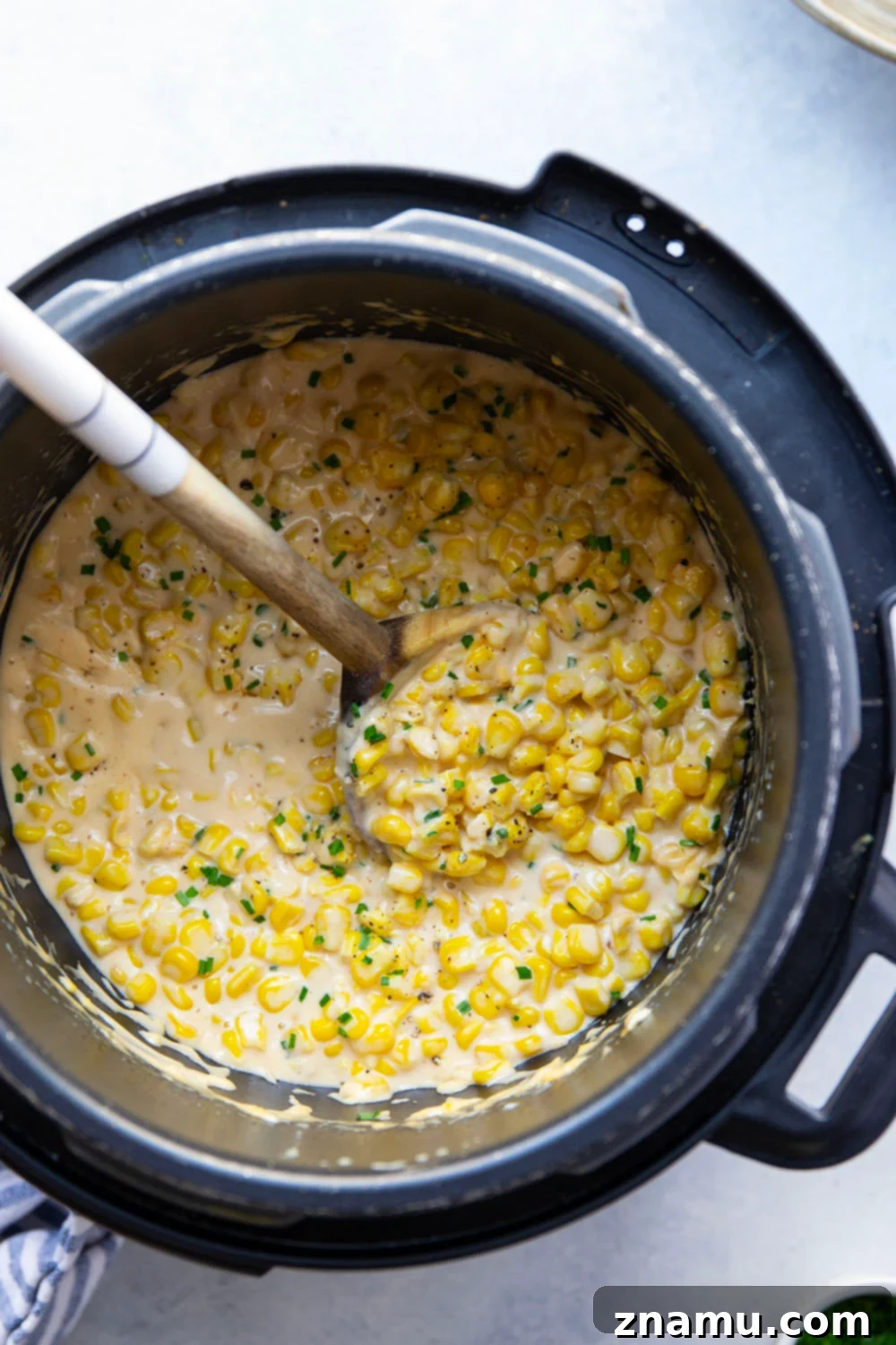Velvety Instant Pot Creamed Corn 6 Made entirely in the instant pot in minutes, this instant pot creamed corn is so rich and creamy and the perfect side dish for any holiday meal!