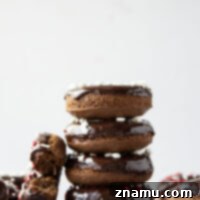 Fudgy Baked Chocolate Cake Donuts 8 These baked chocolate cake donuts have a super soft texture and are incredible dipped in a rich chocolate ganache with lots of sprinkles on top!