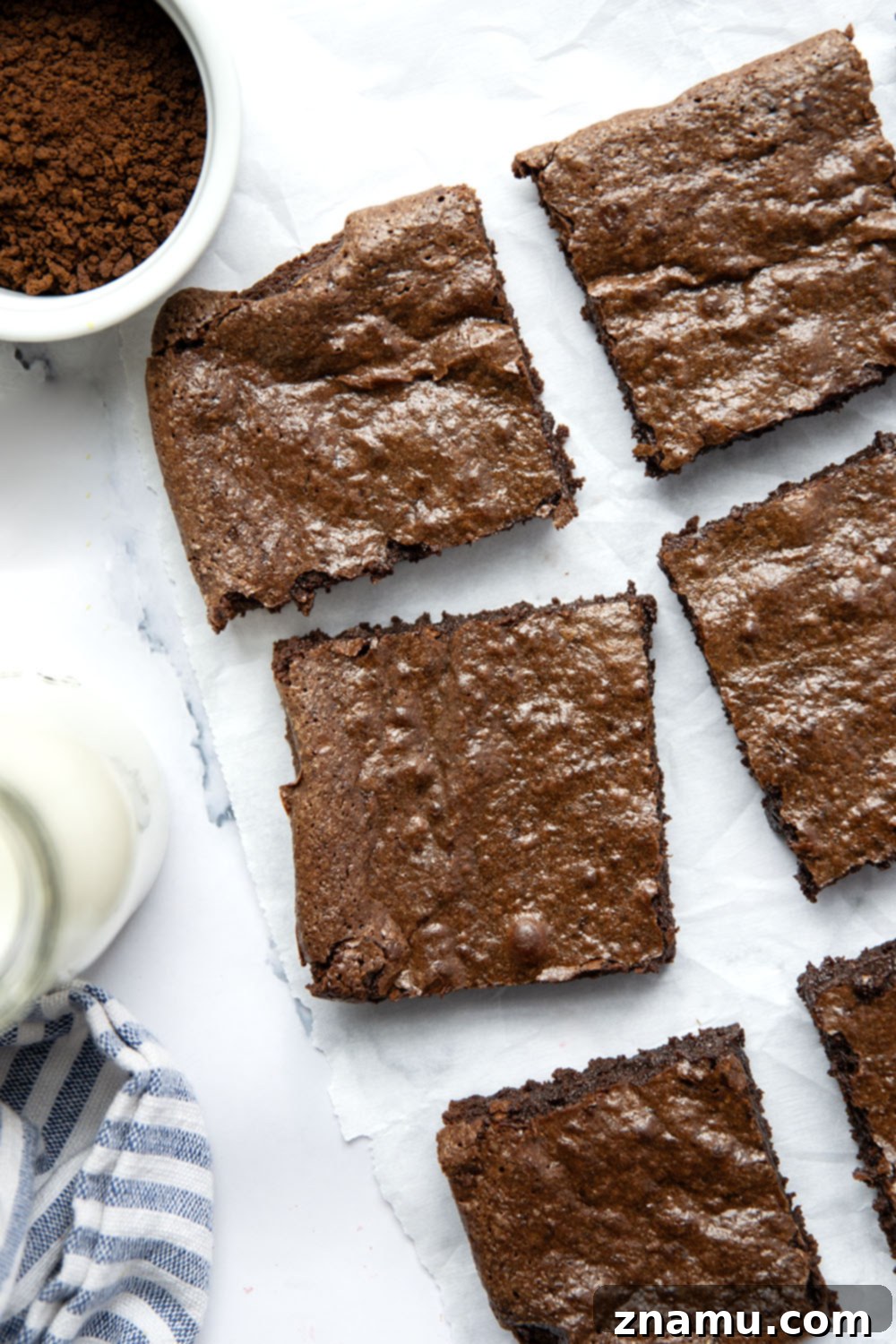 Espresso Fudge Brownies 5 Rich espresso and chocolate are the perfect duo in these thick and fudgy espresso brownies!