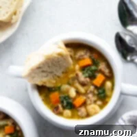 Hearty Miso White Bean And Sausage Kale Soup 8 Savory miso, tender white beans and browned sausage are incredible together in this hearty white bean kale sausage soup! Best paired with a thick wedge of bread for dipping.