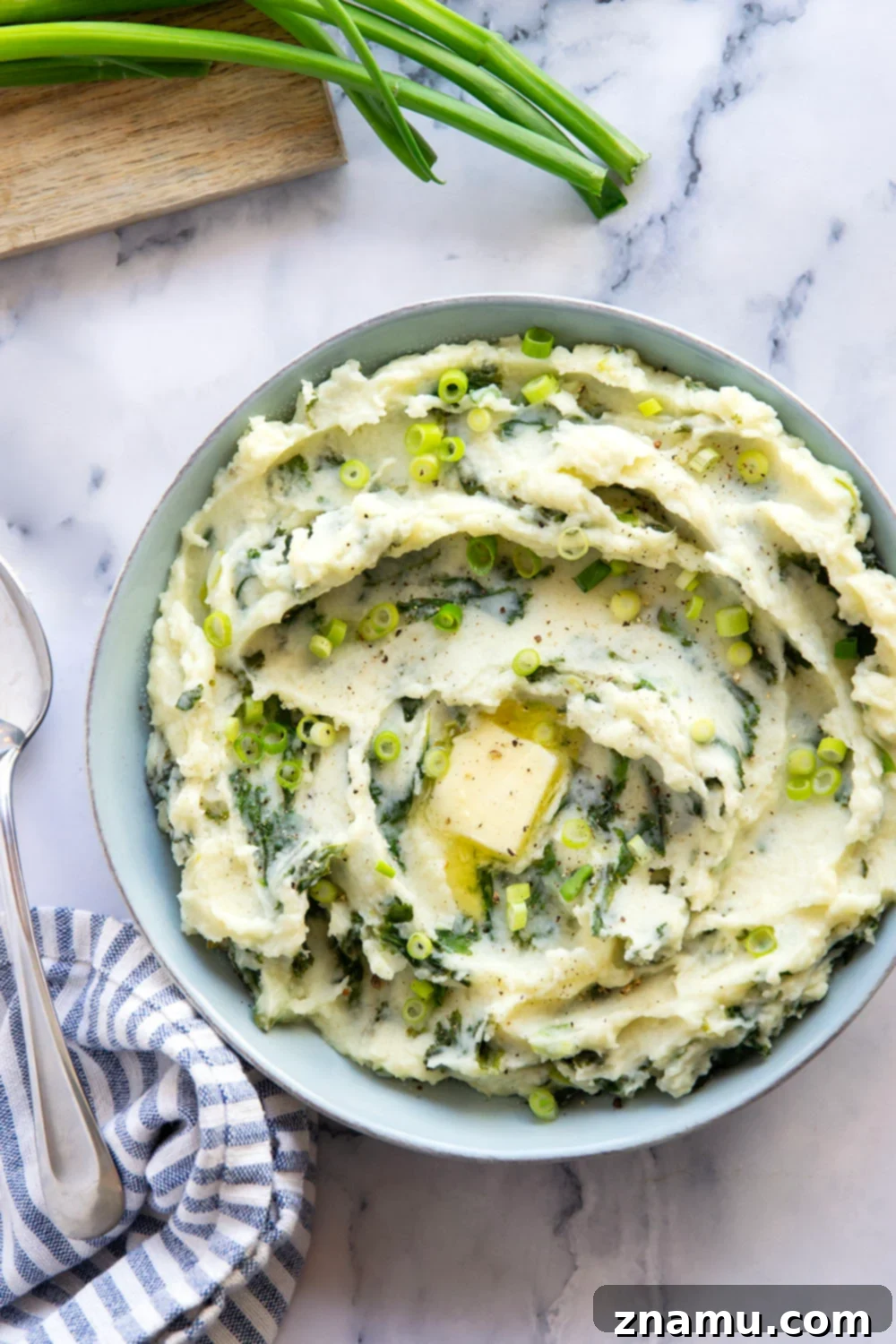Quick Instant Pot Colcannon 3 This instant pot colcannon is made entirely in the instant pot in minutes and features perfectly fluffy mashed potatoes with buttery sauteed greens.