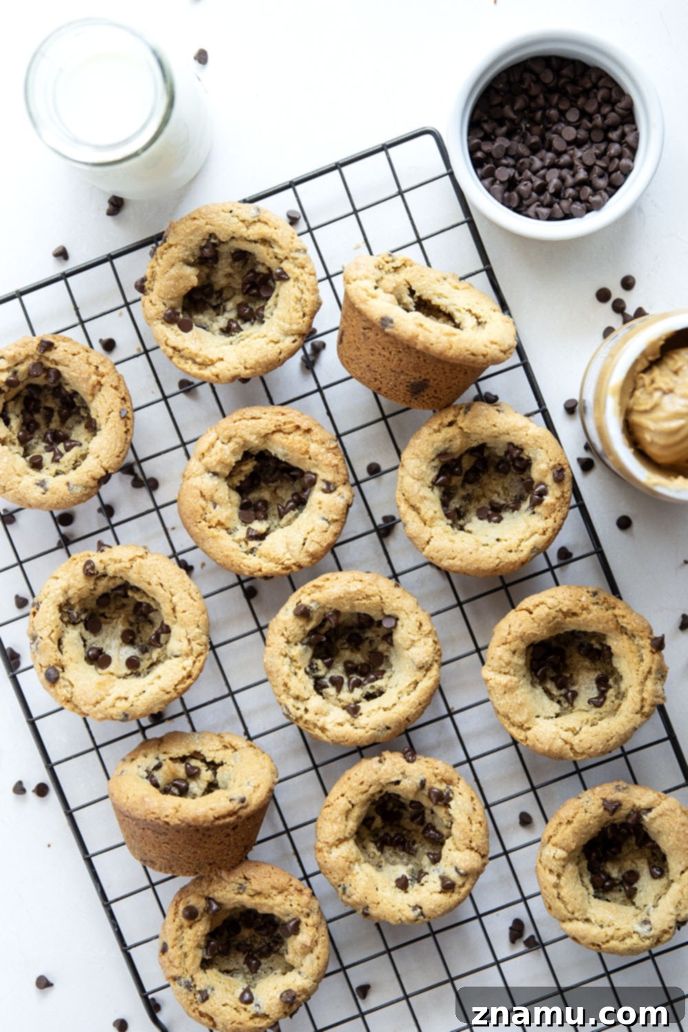 Ultimate Chocolate Chip Peanut Butter Cookie Cups 3 These soft and chewy peanut butter cookie cups are packed with plenty of creamy peanut butter and gooey chocolate chips. No-fuss, easy recipe that's ready in less than 30 minutes!