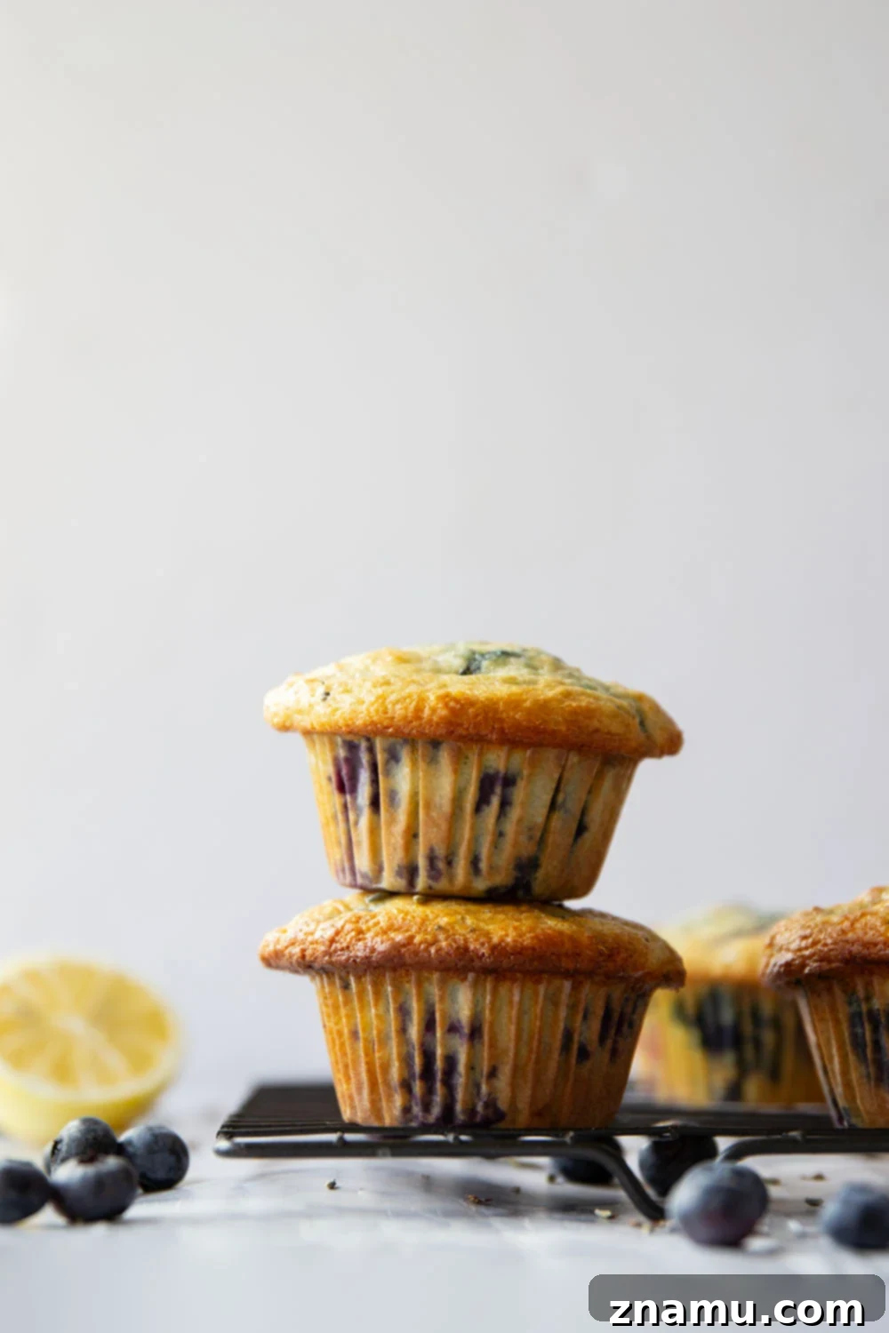 Citrus Blossom Berry Muffins 4 Fresh lemon and fragrant lavender are the dream team in these soft and fluffy lavender blueberry muffins!