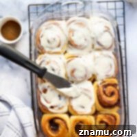Wake Up To Warm Cinnamon Rolls 8 A smaller image of the delicious overnight cinnamon rolls, perfect for saving or pinning.