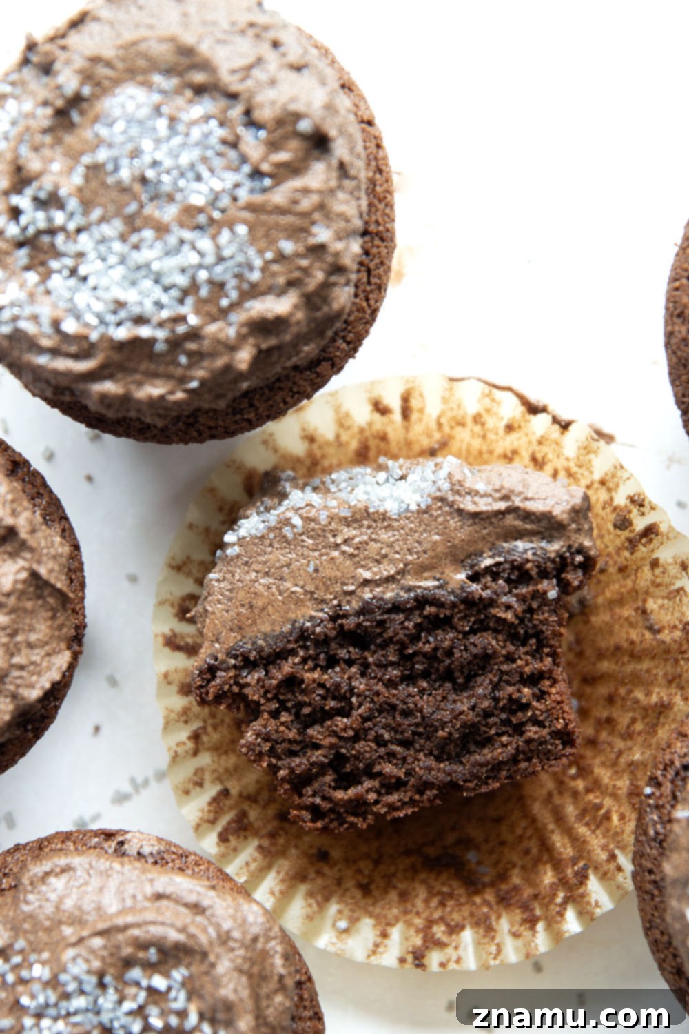 Decadent Gluten-Free Chocolate Cupcakes 4 Ingredients for gluten-free chocolate cupcakes, including blanched almond flour.
