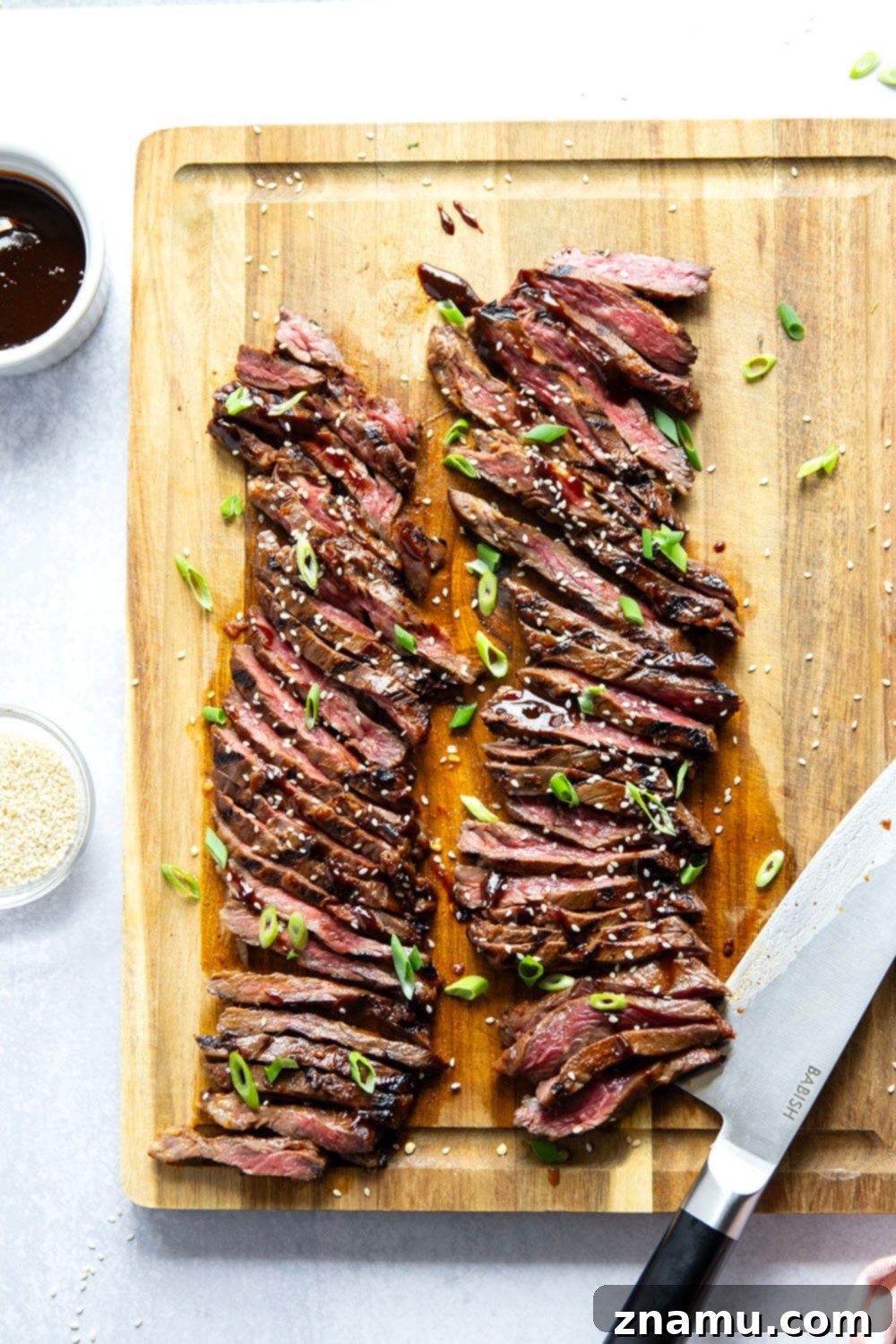 Spicy Gochujang Grilled Skirt Steak 5 Marinated in a spicy gochujang sauce and grilled to smoky perfection, this grilled gochujang skirt steak can be prepped ahead of time and is always a popular meat for cookouts!