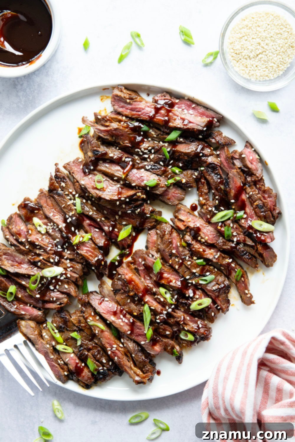 Spicy Gochujang Grilled Skirt Steak 6 Marinated in a spicy gochujang sauce and grilled to smoky perfection, this grilled gochujang skirt steak can be prepped ahead of time and is always a popular meat for cookouts!