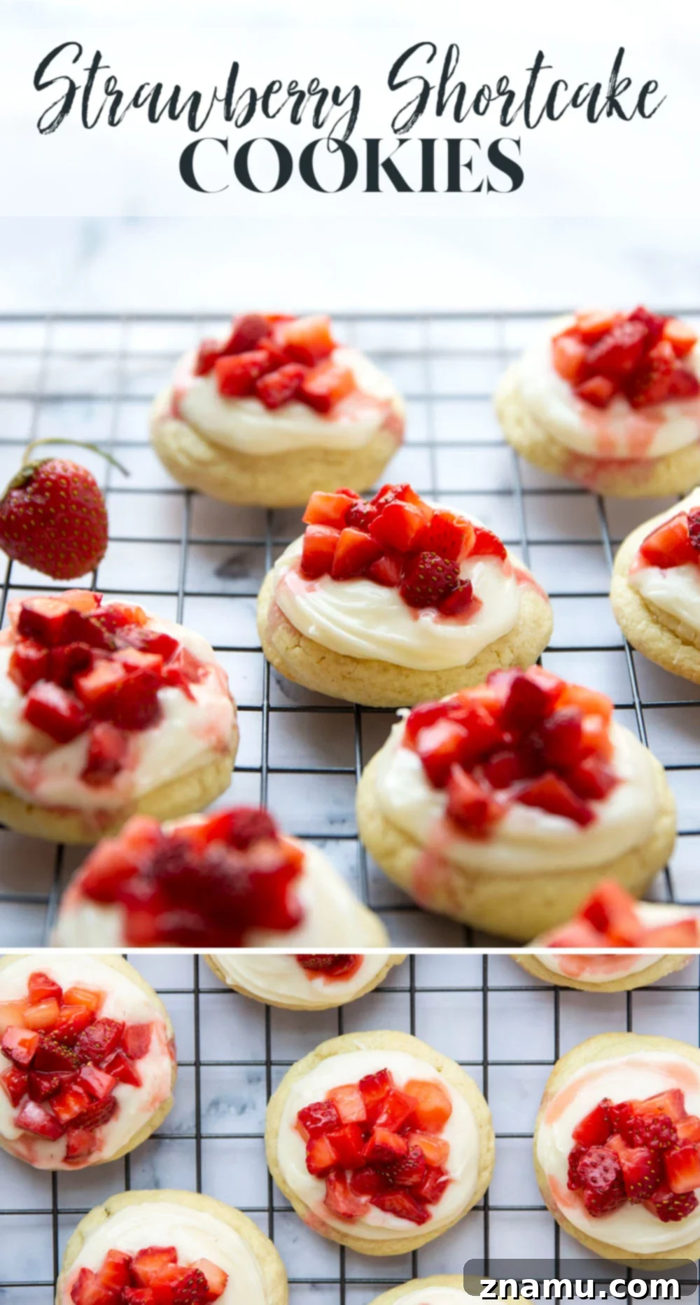 Ultimate Strawberry Shortcake Cookies 7 A beautifully styled flat lay of Strawberry Shortcake Cookies, emphasizing their visual appeal and deliciousness.