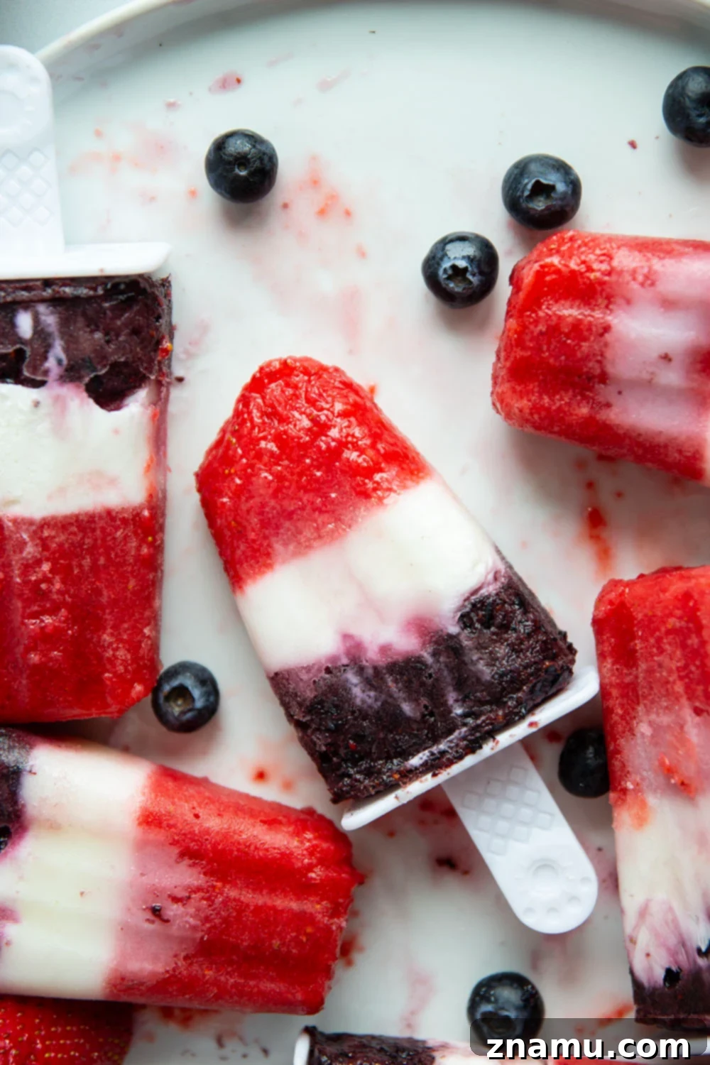 Stars and Stripes Pops 3 Refreshing red, white, and blue layered popsicles for summer parties