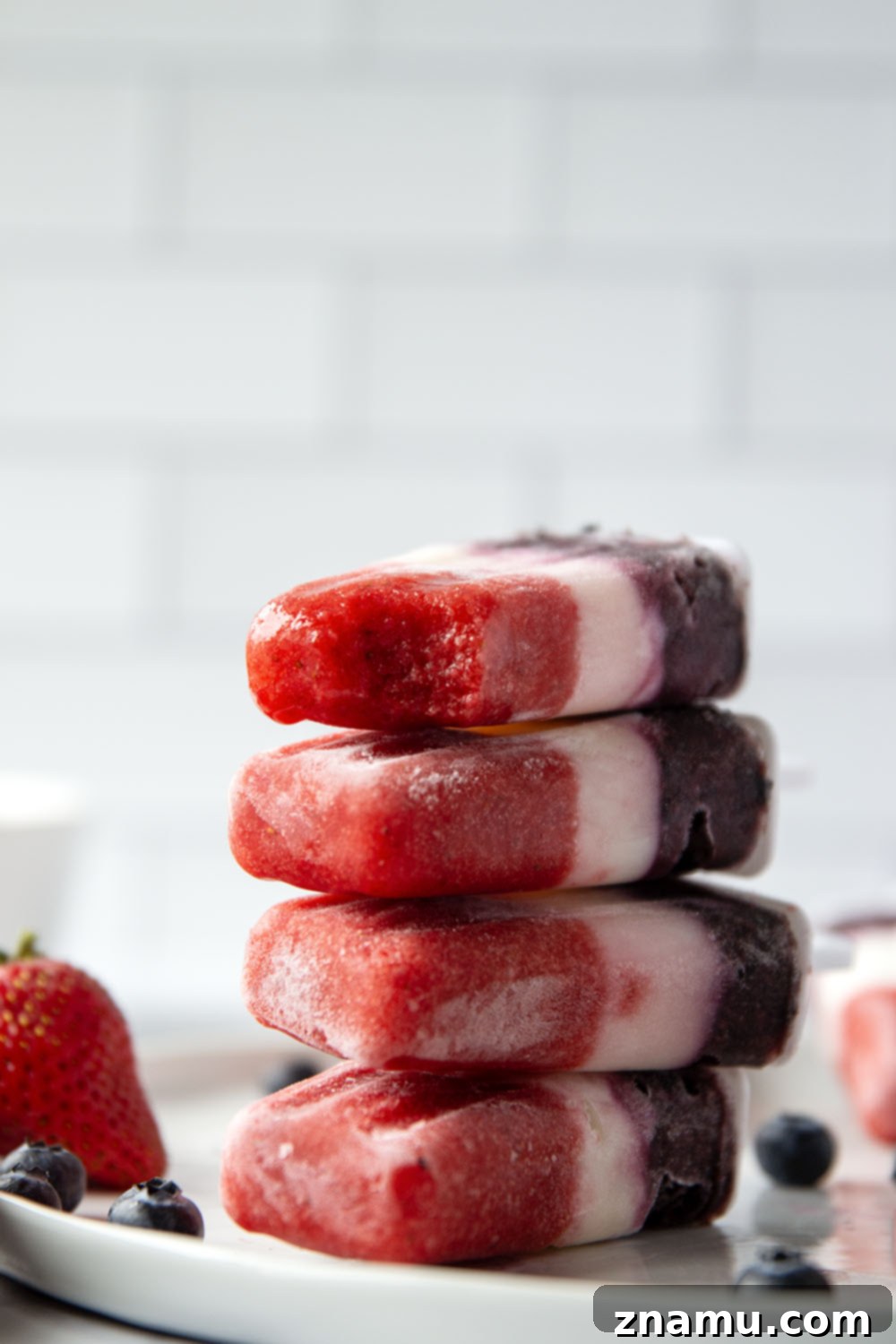 Stars and Stripes Pops 5 Ingredients for homemade red, white, and blue popsicles