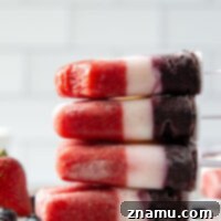 Try these easy layered red white and blue popsicles for 4th of July or any summer event and watch them be an instant hit!