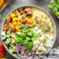 Heirloom Tomato & Orzo Medley with Zesty Pesto Vinaigrette 8 Loaded with summery heirloom tomatoes and a flavorful pesto vinaigrette, this heirloom tomato orzo salad comes together in a snap and is loaded with fresh ingredients!
