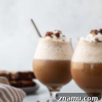 Fudgy Mocha Freeze 8 Fudgy brownie bits are blended with lots of chocolate and coffee in this brownie mocha frappuccino that's better than any coffee shop and the best afternoon pick-me-up!