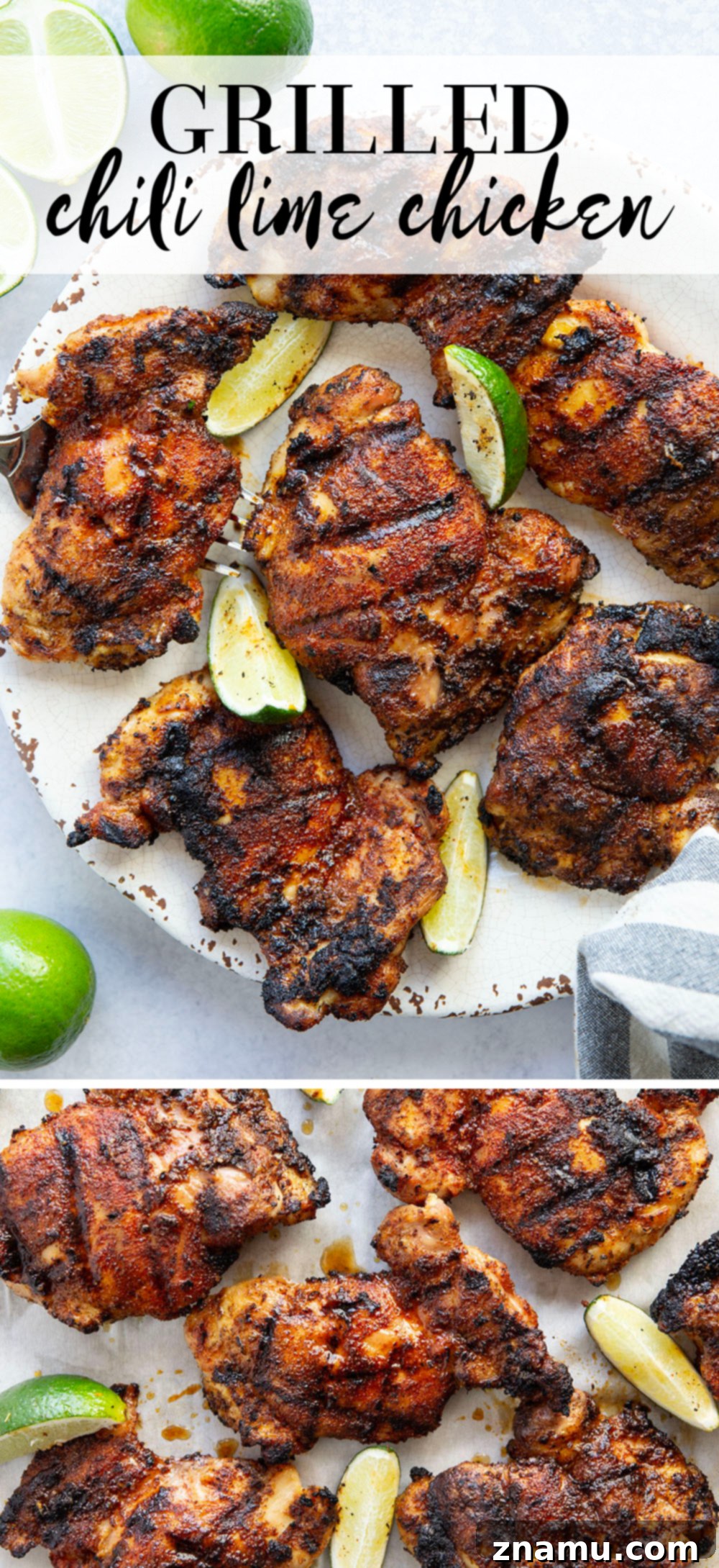 Vibrant Chili Lime Grilled Chicken 7 A homemade chili lime spice rub coats every inch of this juicy grilled chili lime chicken that's quick to throw together and is always a hit at cookouts.