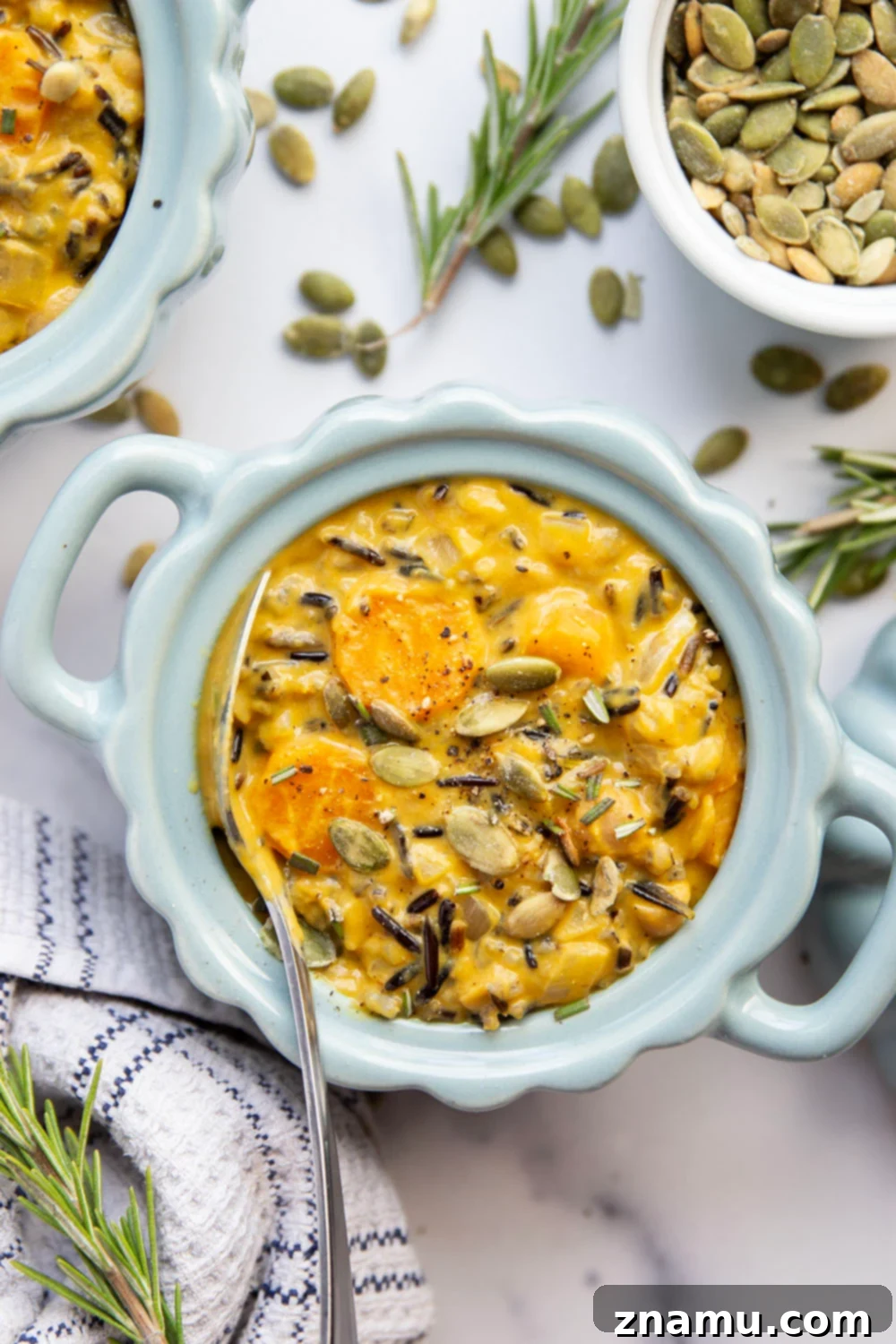 Velvet Pumpkin and Wild Rice Delight 5 Creamy pumpkin and hearty wild rice are the perfect duo in this easy one-pot pumpkin wild rice soup!