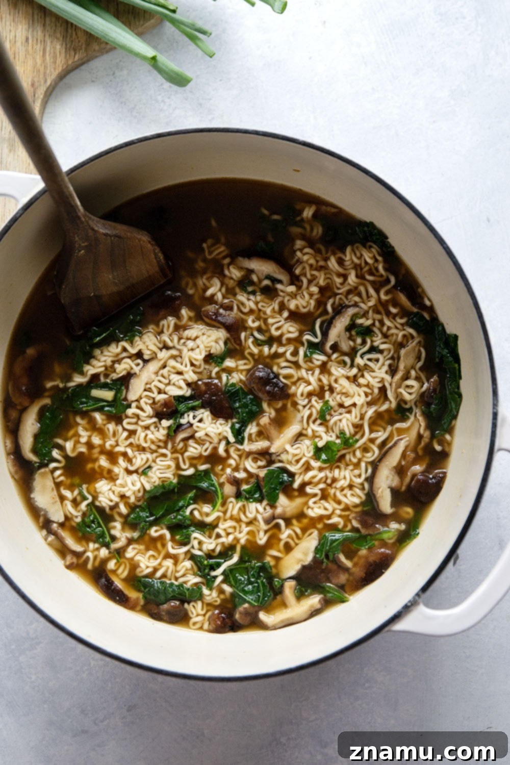 Loaded with tender shiitake mushrooms and crispy sesame tofu in a savory veggie broth, this shiitake mushroom ramen is packed to capacity with flavor!