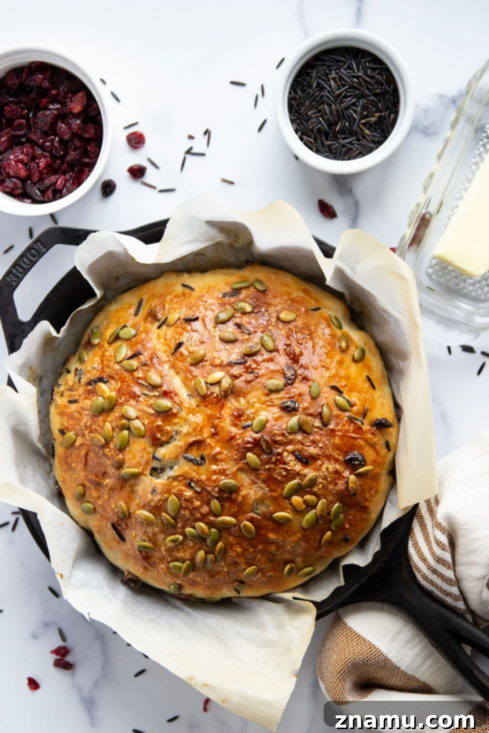 No-Knead Cranberry Wild Rice Artisan Loaf 3 Packed with tender wild rice and sweet dried cranberries, this no-knead cranberry wild rice bread is soft, flavorful, and so easy to make!