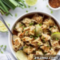 Spicy Chicken Wontons with Chili Lime Sauce - recipe image