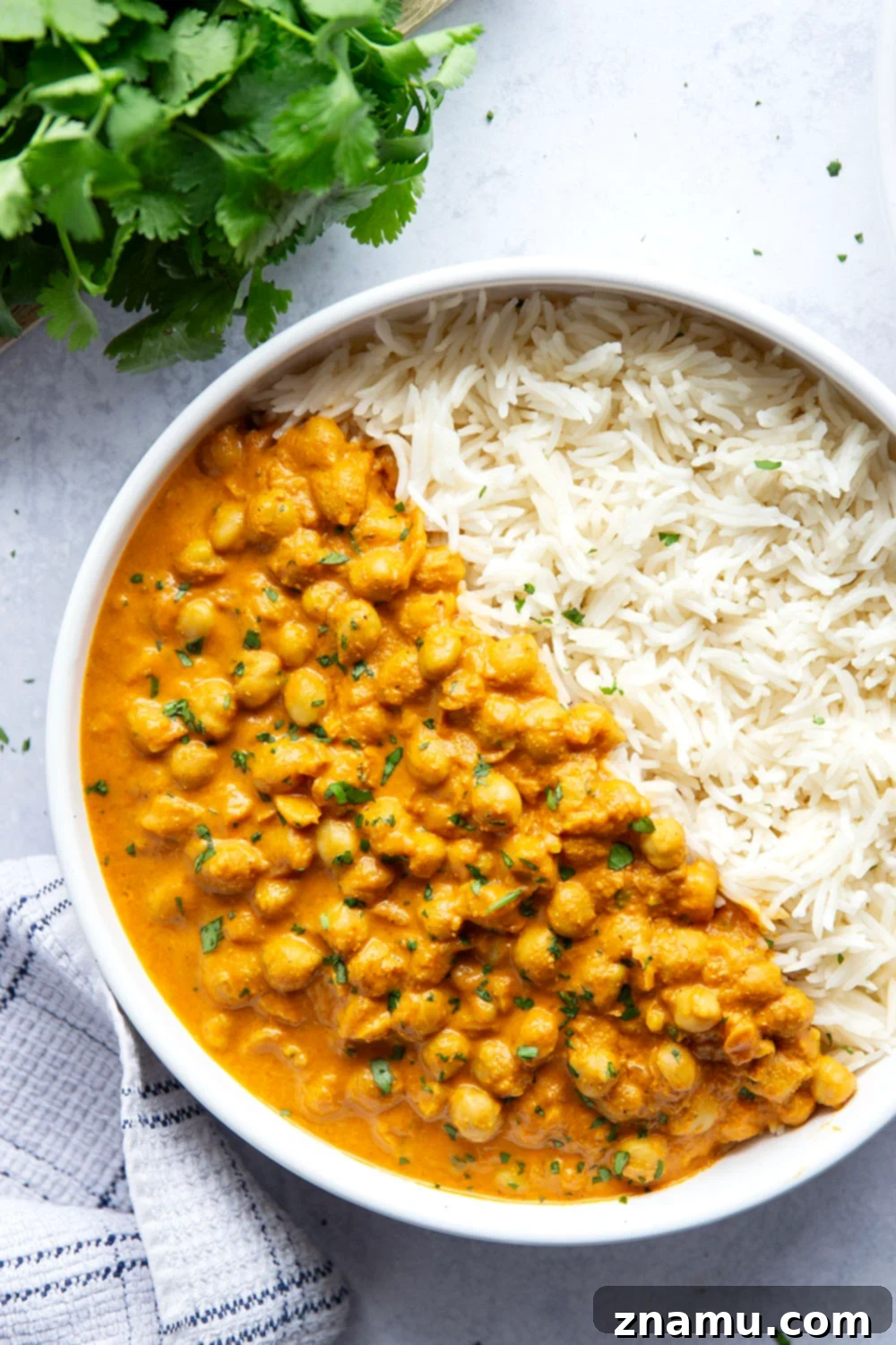 Flavorful Instant Pot Butter Chickpeas: A delicious vegetarian alternative to butter chicken, marinated in spiced yogurt and cooked to perfection.