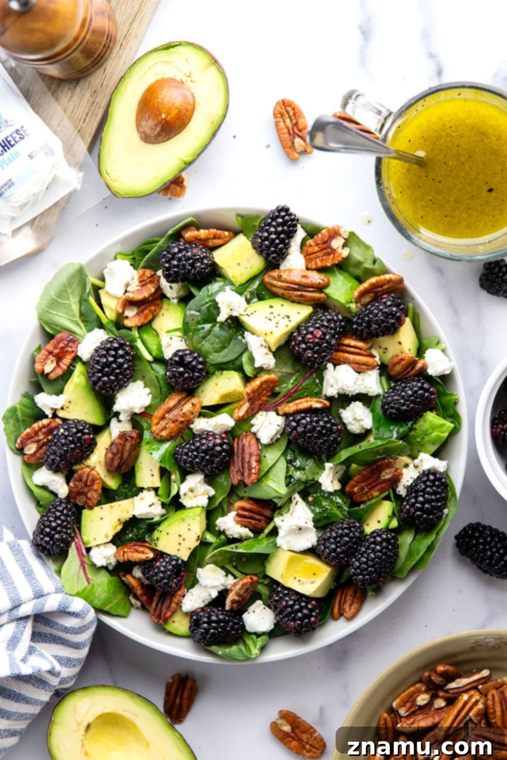 Blackberry Chèvre Salad with Zesty Citrus Poppyseed Vinaigrette 6 Serving of Blackberry Goat Cheese Salad with Citrus Poppyseed Dressing