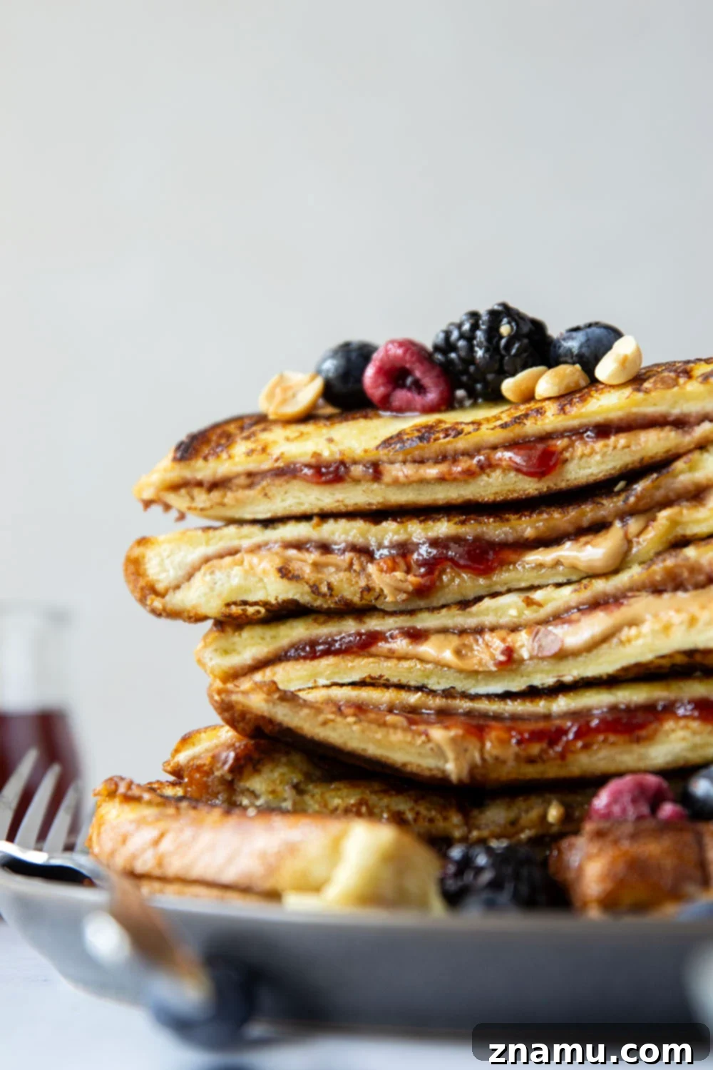 PB&J French Toast Indulgence 2 Stuffed with creamy peanut butter and sweet fruit jam, this peanut butter and jelly French toast is the best breakfast twist on a classic!