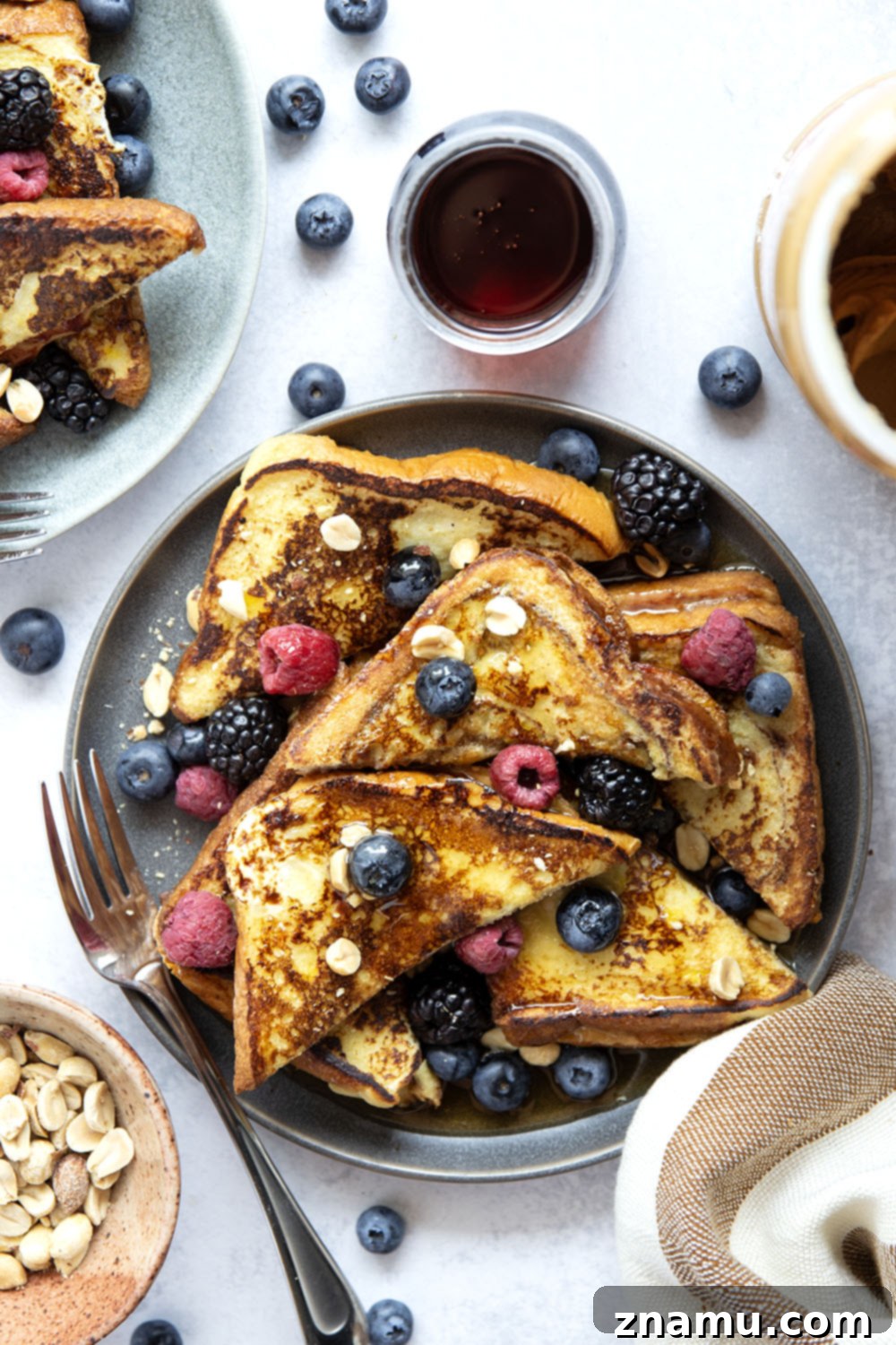PB&J French Toast Indulgence 5 Stuffed with creamy peanut butter and sweet fruit jam, this peanut butter and jelly French toast is the best breakfast twist on a classic!
