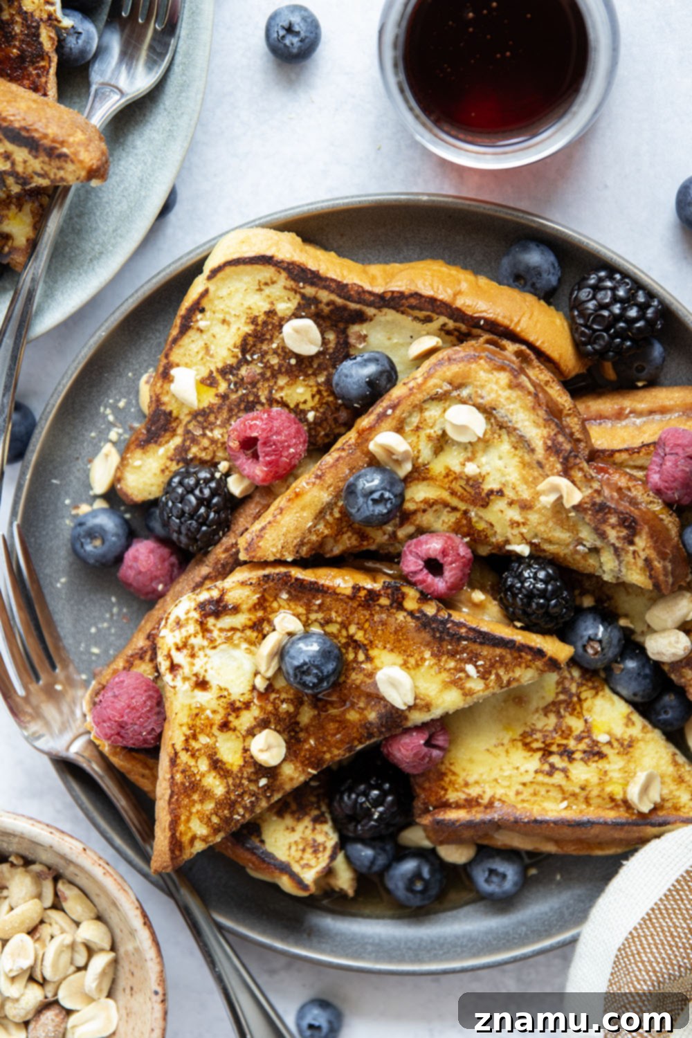 PB&J French Toast Indulgence 6 Stuffed with creamy peanut butter and sweet fruit jam, this peanut butter and jelly French toast is the best breakfast twist on a classic!