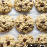Delicious and healthy banana oatmeal breakfast cookies loaded with chocolate chunks, perfect for a quick morning meal or snack.