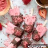 Chocolate Covered Strawberry Popsicles Recipe Thumbnail