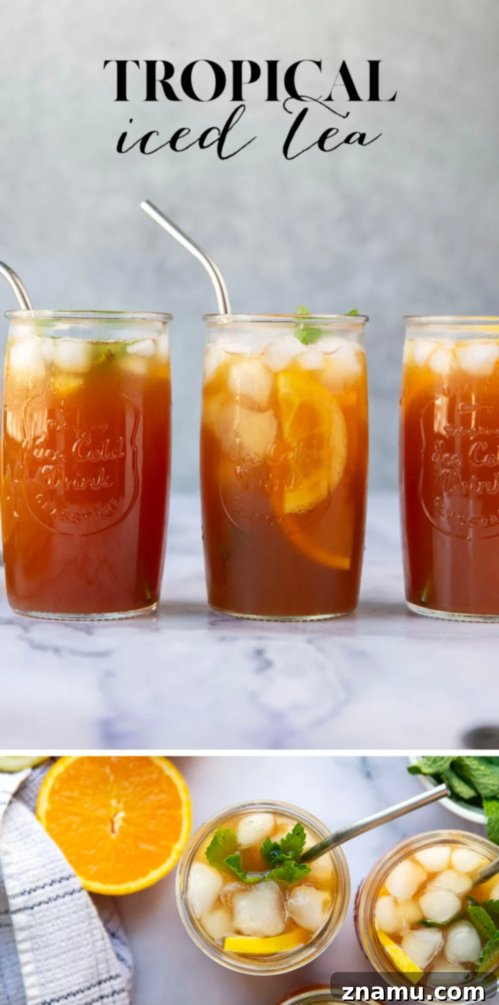 Tropical Sunshine Brew 7 Perfectly sweet and packed with tropical flavors, this tropical iced tea is so easy to make and always a refreshing treat!