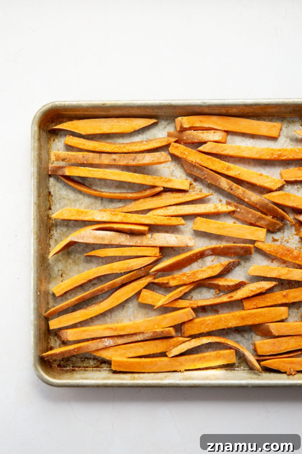 Blazing Sweet Potato Fries with Zesty Cilantro Ranch 3 Sweet and spicy sweet potato fries are perfectly crispy and go incredibly well with a creamy cilantro ranch sauce for dipping.
