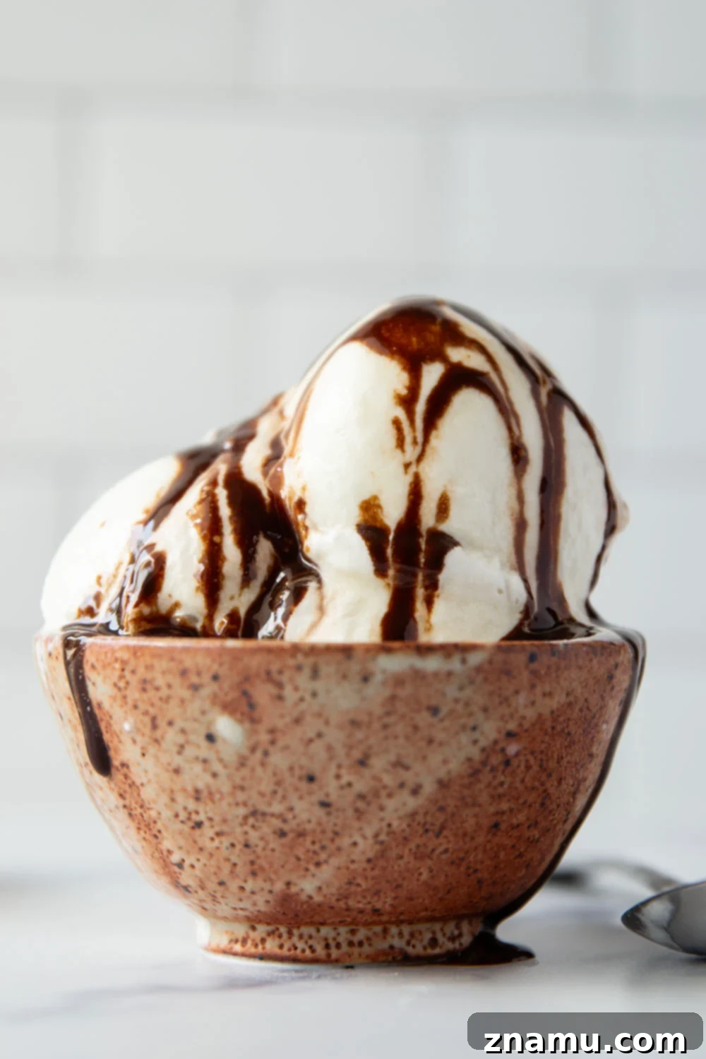Decadent Homemade Vanilla Ice Cream 2 Smooth and creamy homemade vanilla ice cream that tastes better than any store-bought brand and only needs 4 basic ingredients! Load up this easy ice cream with all your favorite ice cream toppings.