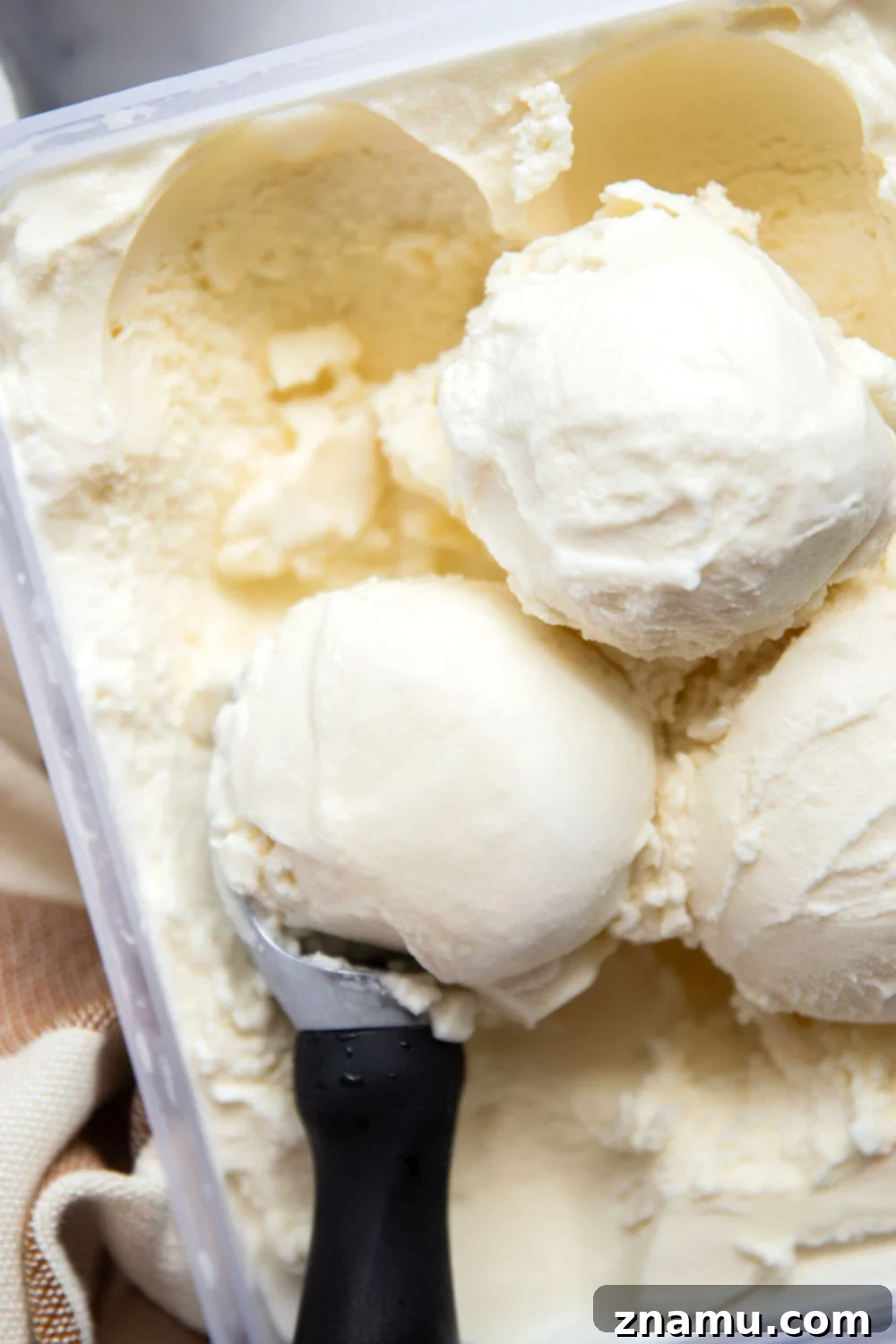 Decadent Homemade Vanilla Ice Cream 3 Smooth and creamy homemade vanilla ice cream that tastes better than any store-bought brand and only needs 4 basic ingredients! Load up this easy ice cream with all your favorite ice cream toppings.