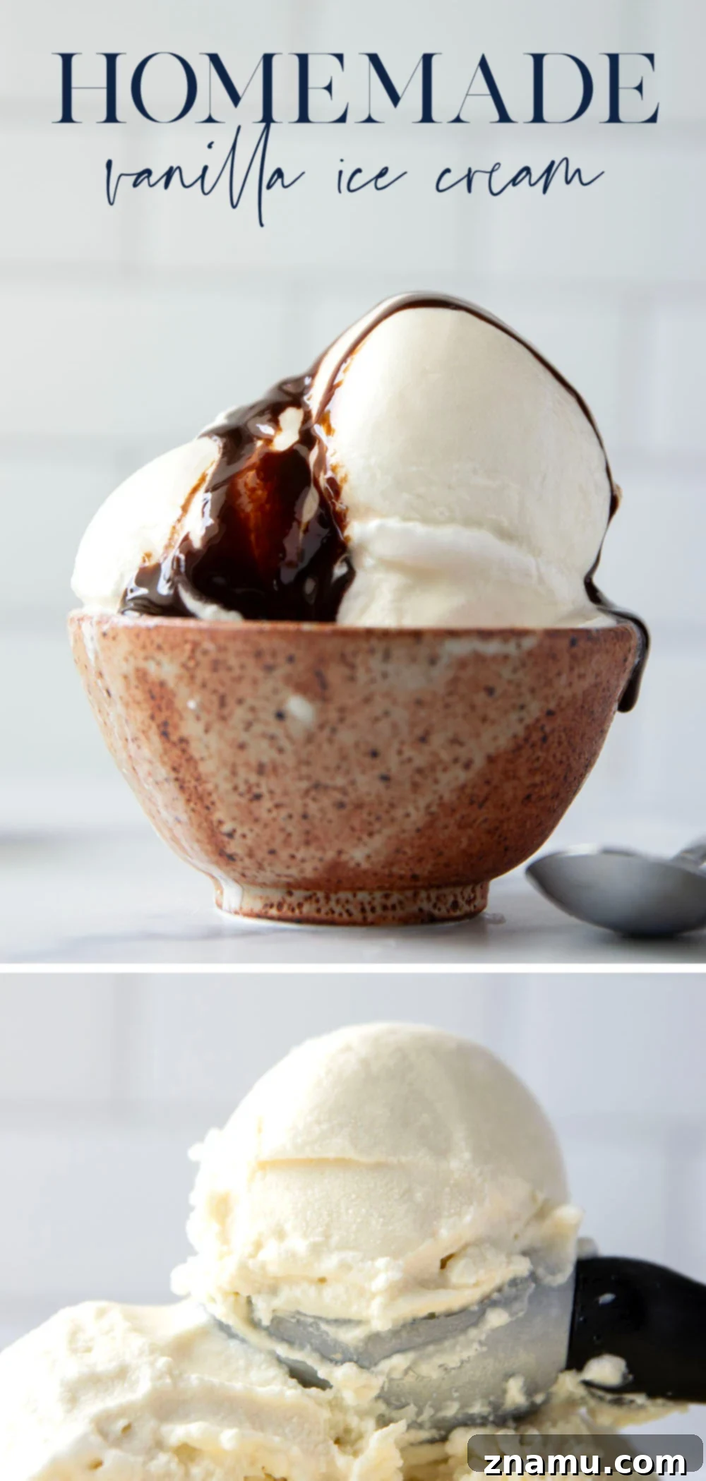 Decadent Homemade Vanilla Ice Cream 7 Smooth and creamy homemade vanilla ice cream that tastes better than any store-bought brand and only needs 4 basic ingredients! Load up this easy ice cream with all your favorite ice cream toppings.