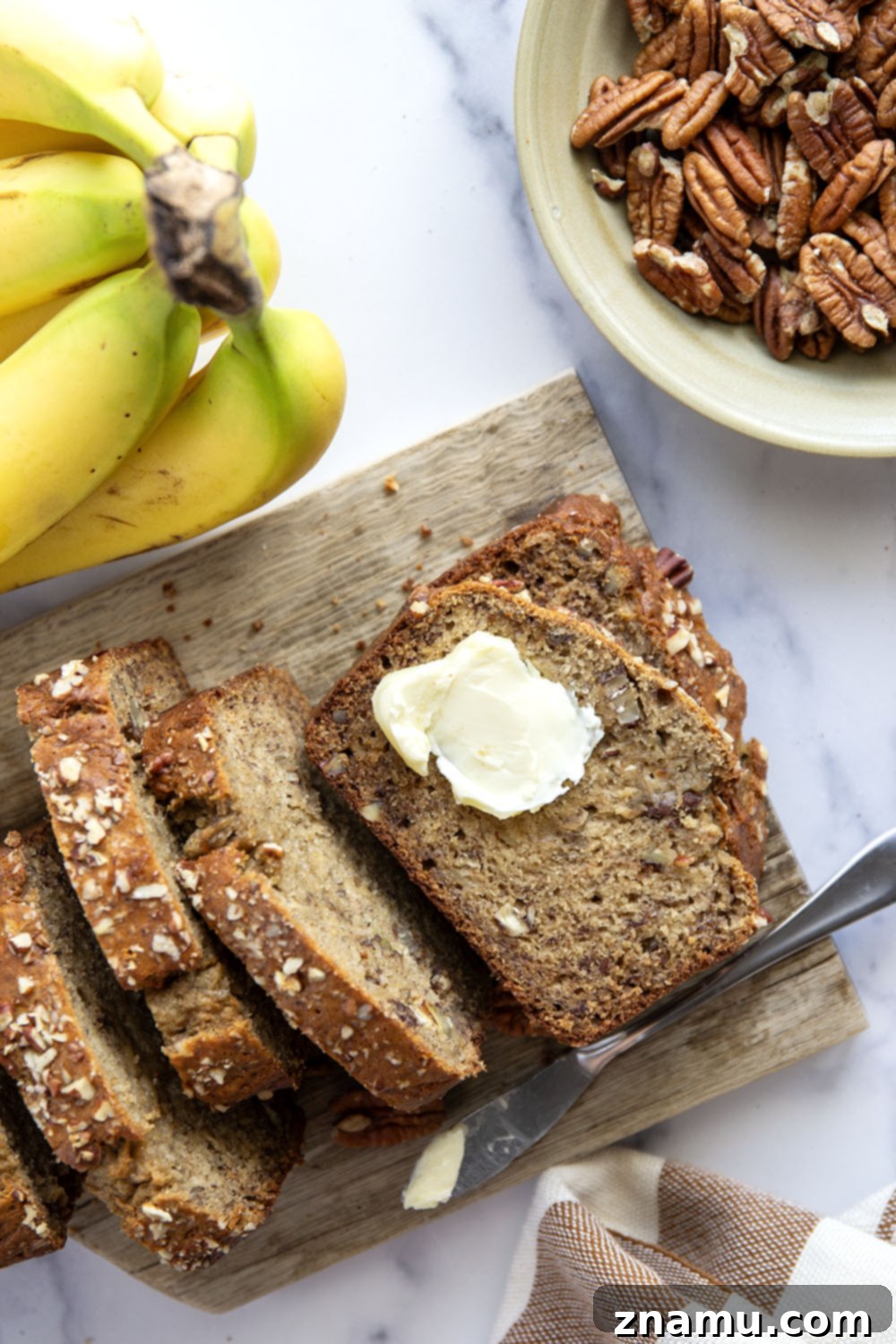 The Ultimate Banana Bread 5 Bowl of perfectly mashed ripe bananas, ready for the banana bread recipe.